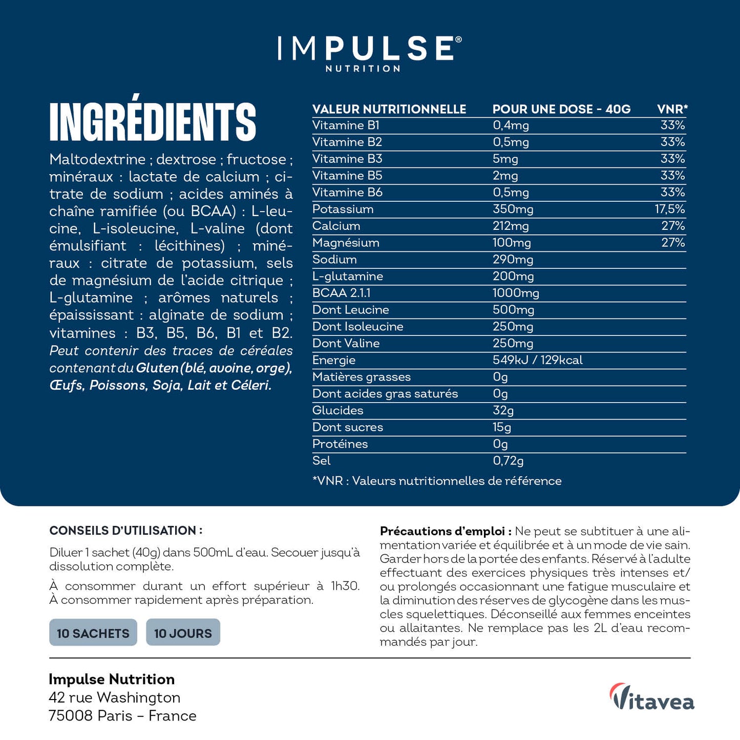 Boisson d'effort isotonique saveur menthe