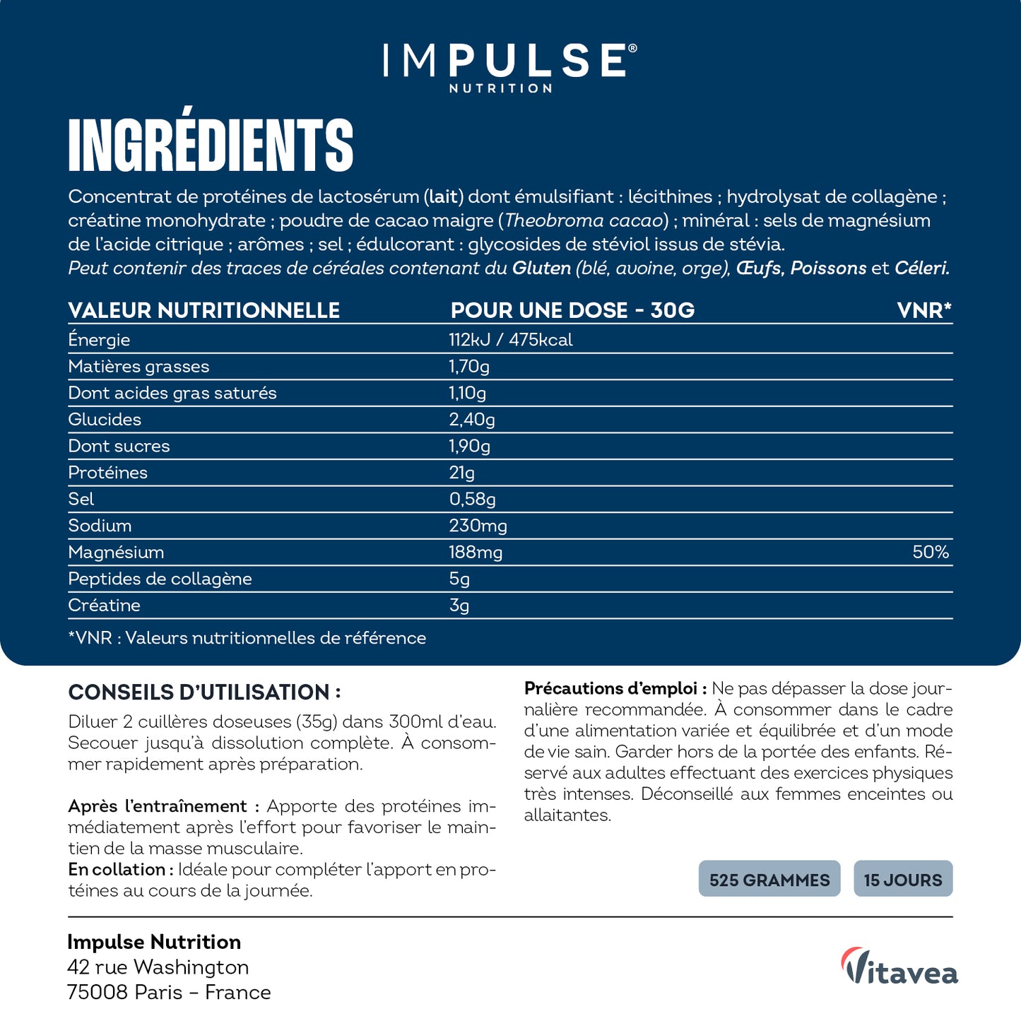 Whey Recovery chocolate flavor