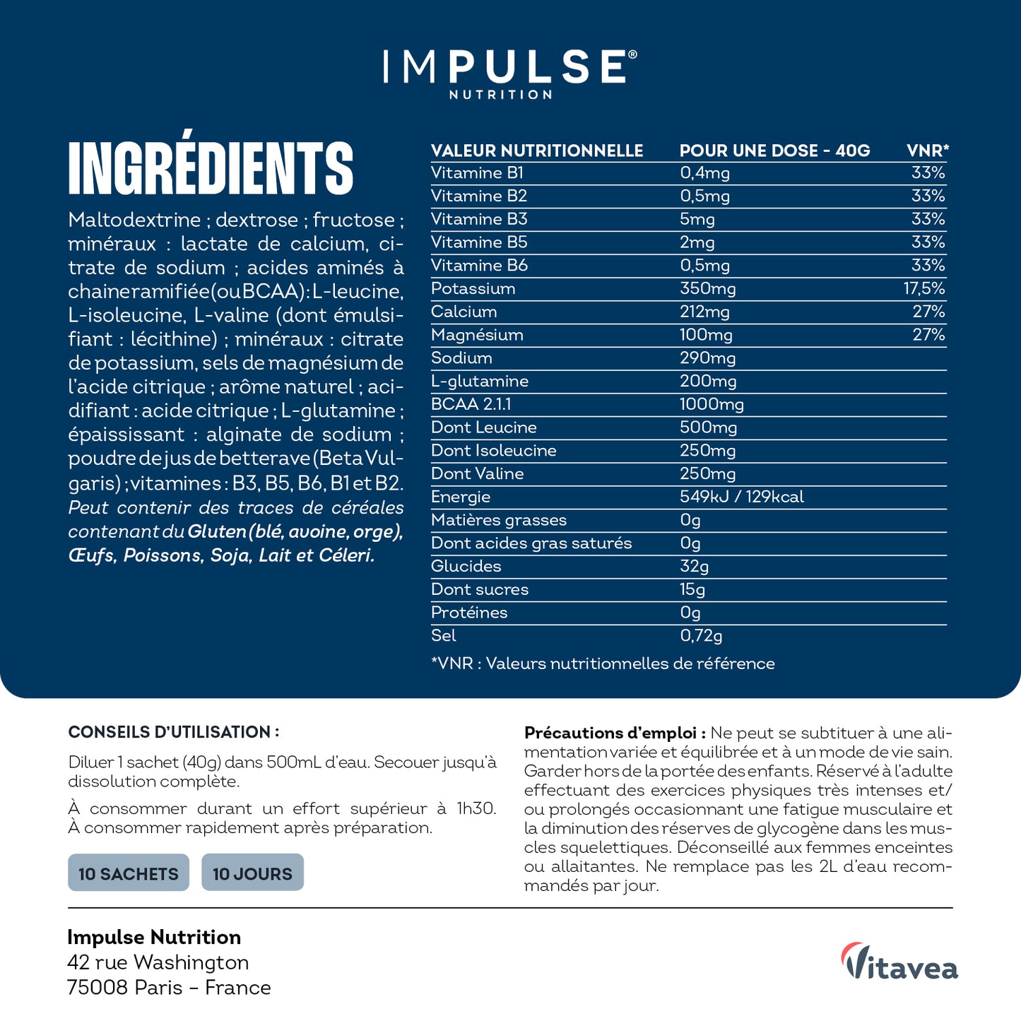 Boisson d'effort isotonique saveur fruits rouges