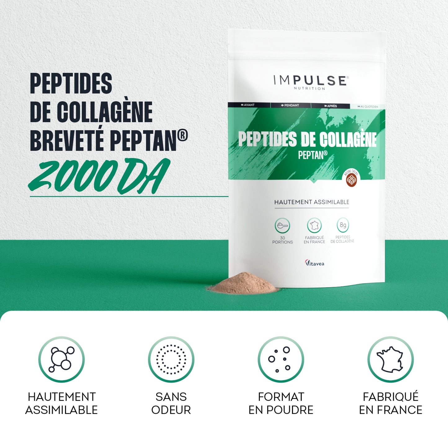 Peptides de collagène Peptan® saveur cacao