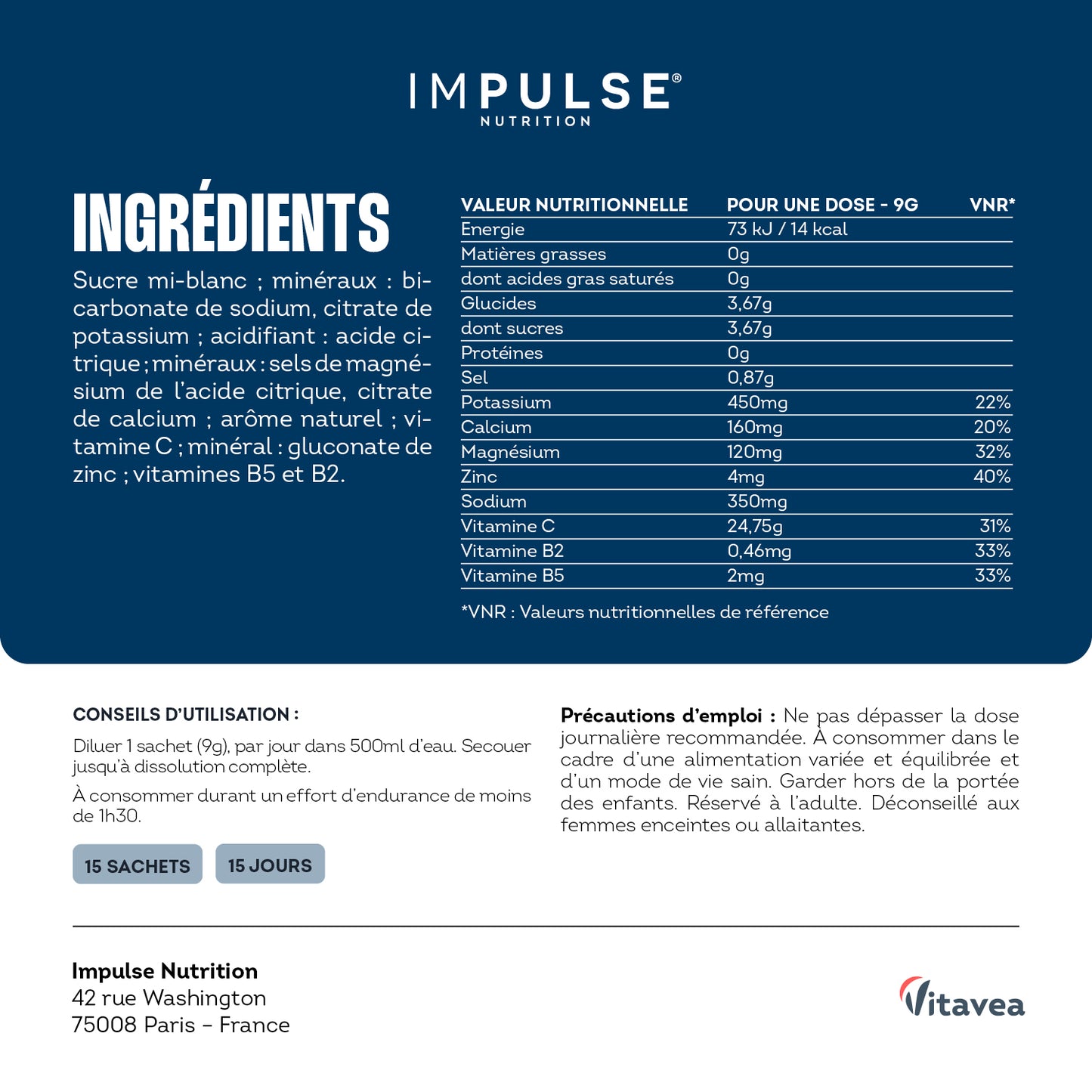 Électrolytes saveur pêche