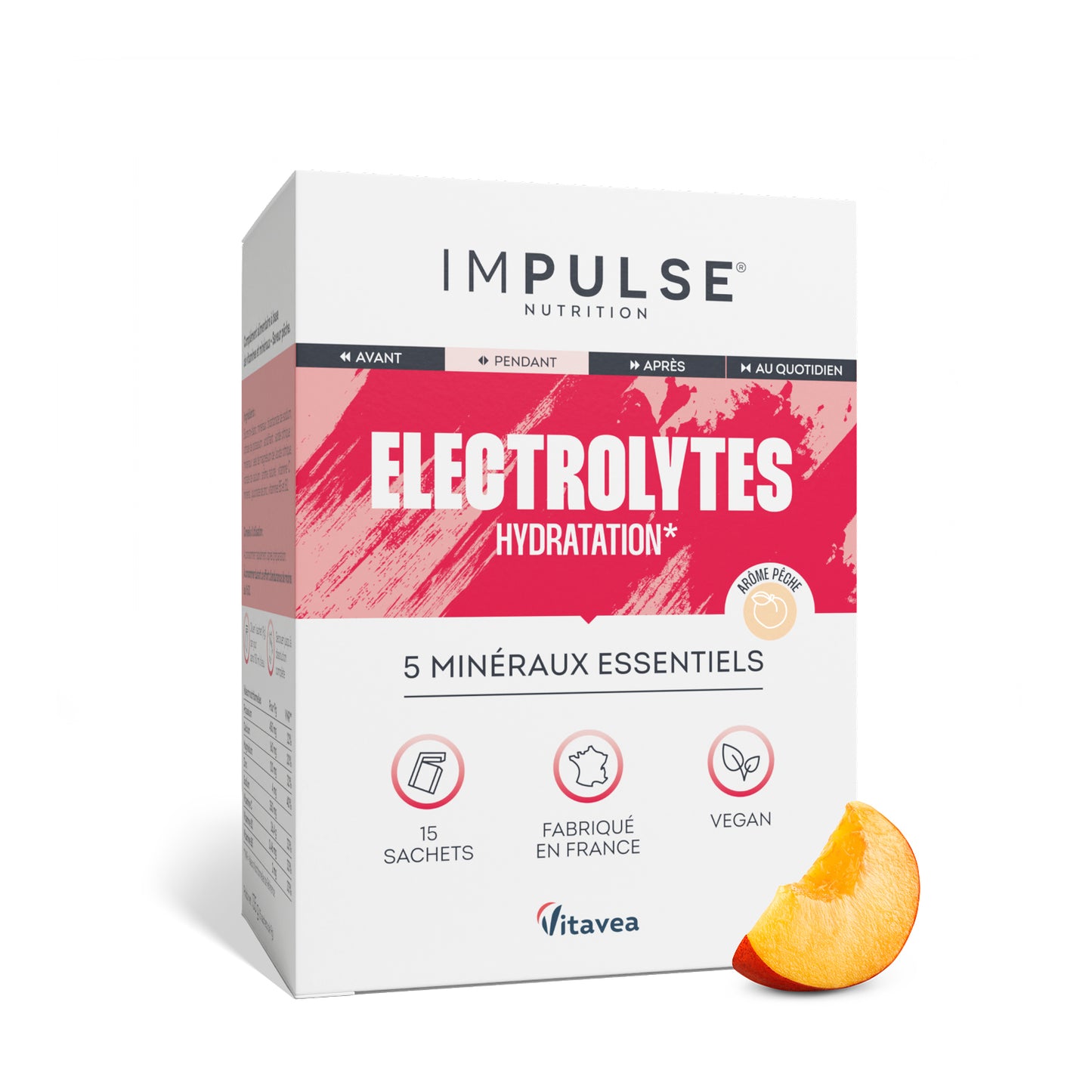 Électrolytes saveur pêche