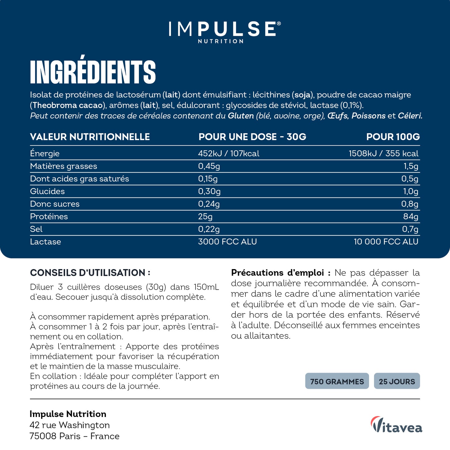 Whey Isolate saveur chocolat