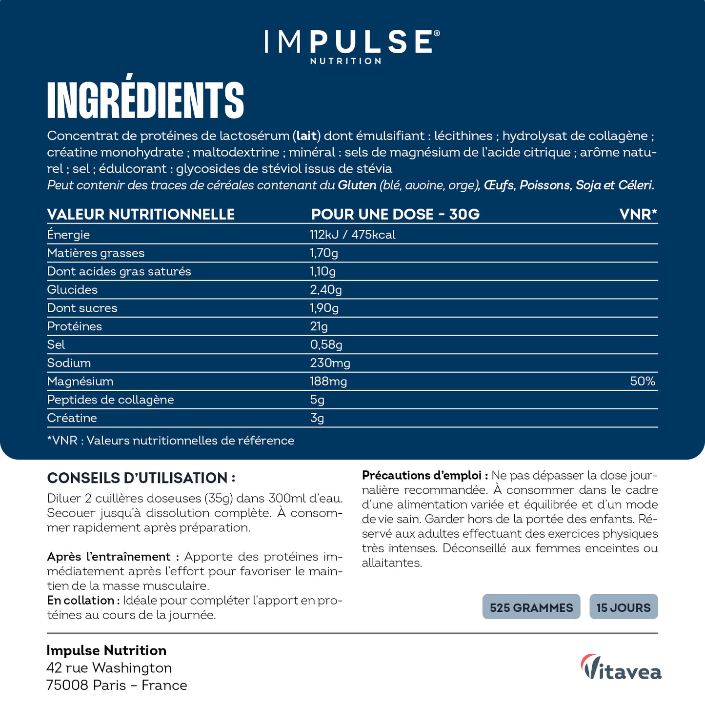 Whey Recovery saveur vanille