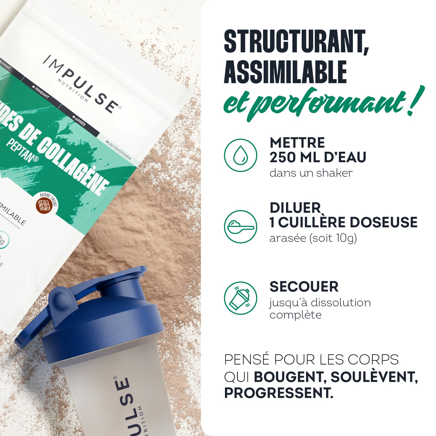 Peptides de collagène Peptan® saveur cacao