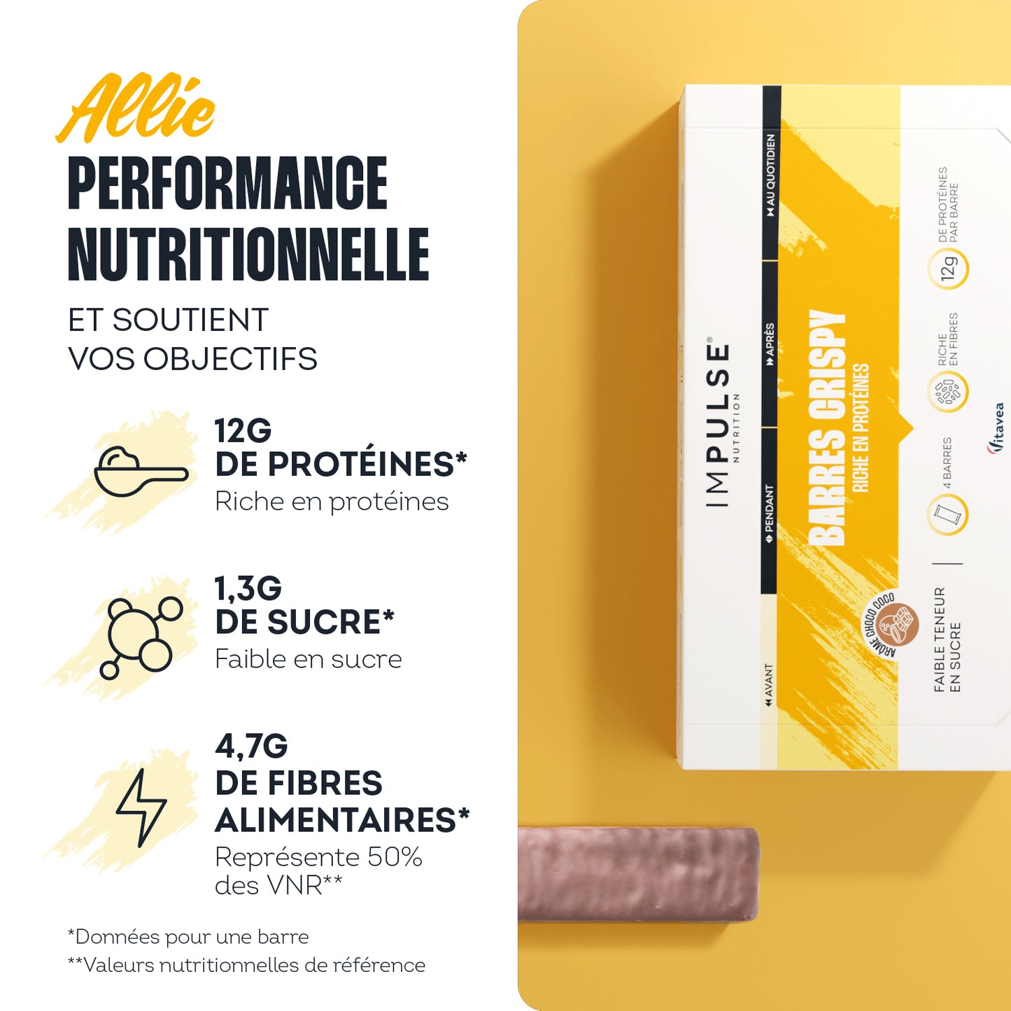 Barre protéinée crispy saveur choco-coco