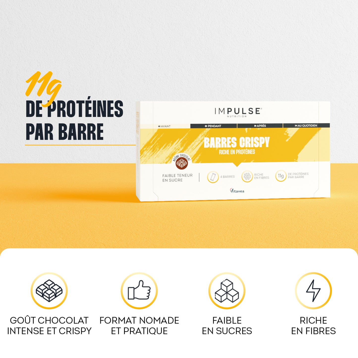 Barre protéinée crispy saveur chocolat