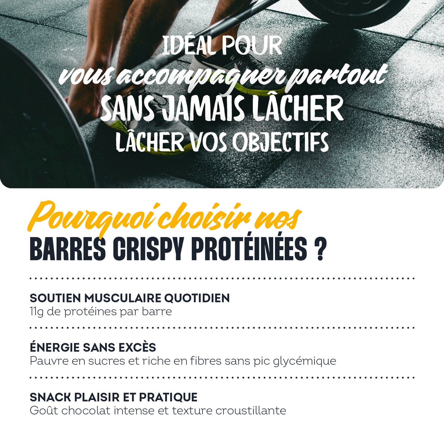 Barre protéinée crispy saveur chocolat
