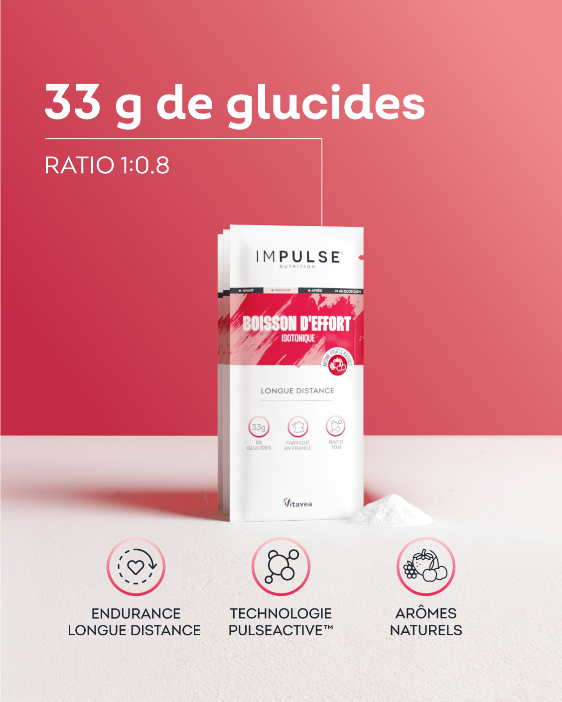 Boisson d'effort isotonique saveur fruits rouges
