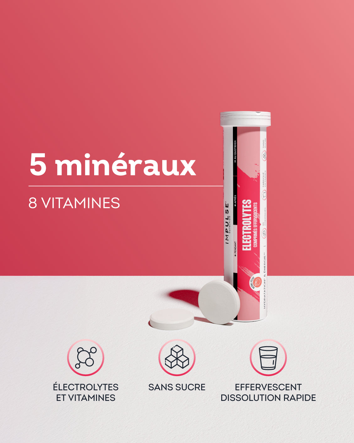 Peach-flavored effervescent electrolyte tablets