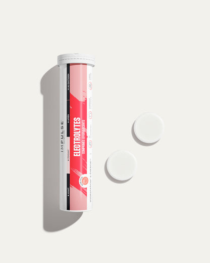 Peach-flavored effervescent electrolyte tablets