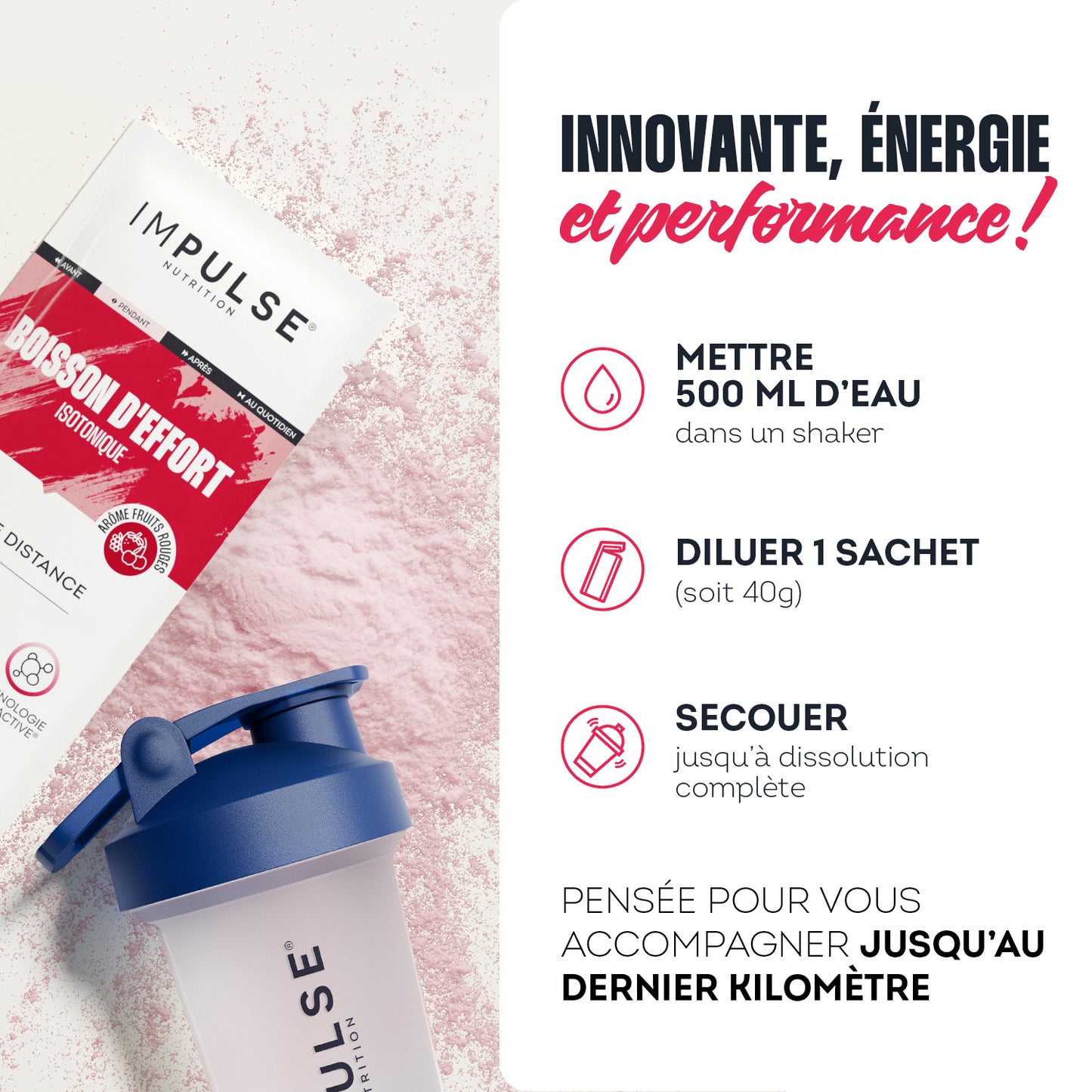 Boisson d'effort isotonique saveur fruits rouges