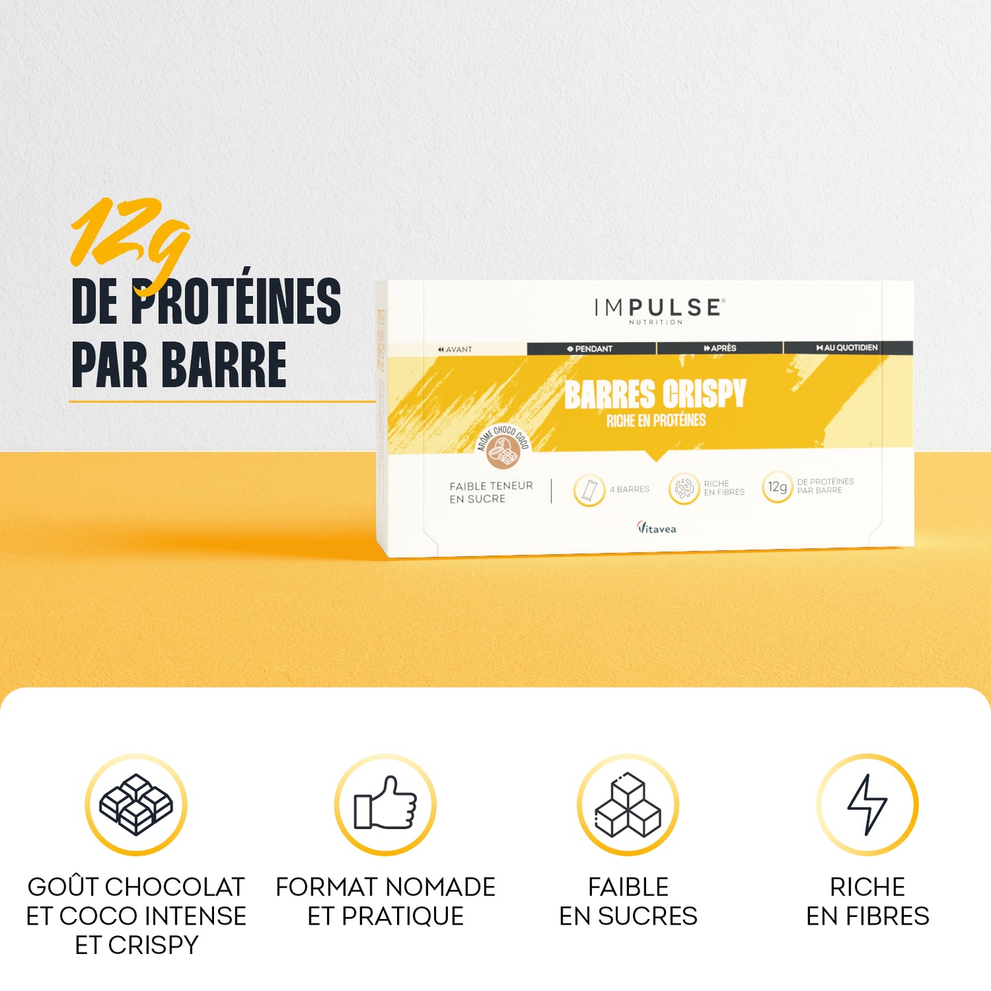 Barre protéinée crispy saveur choco-coco