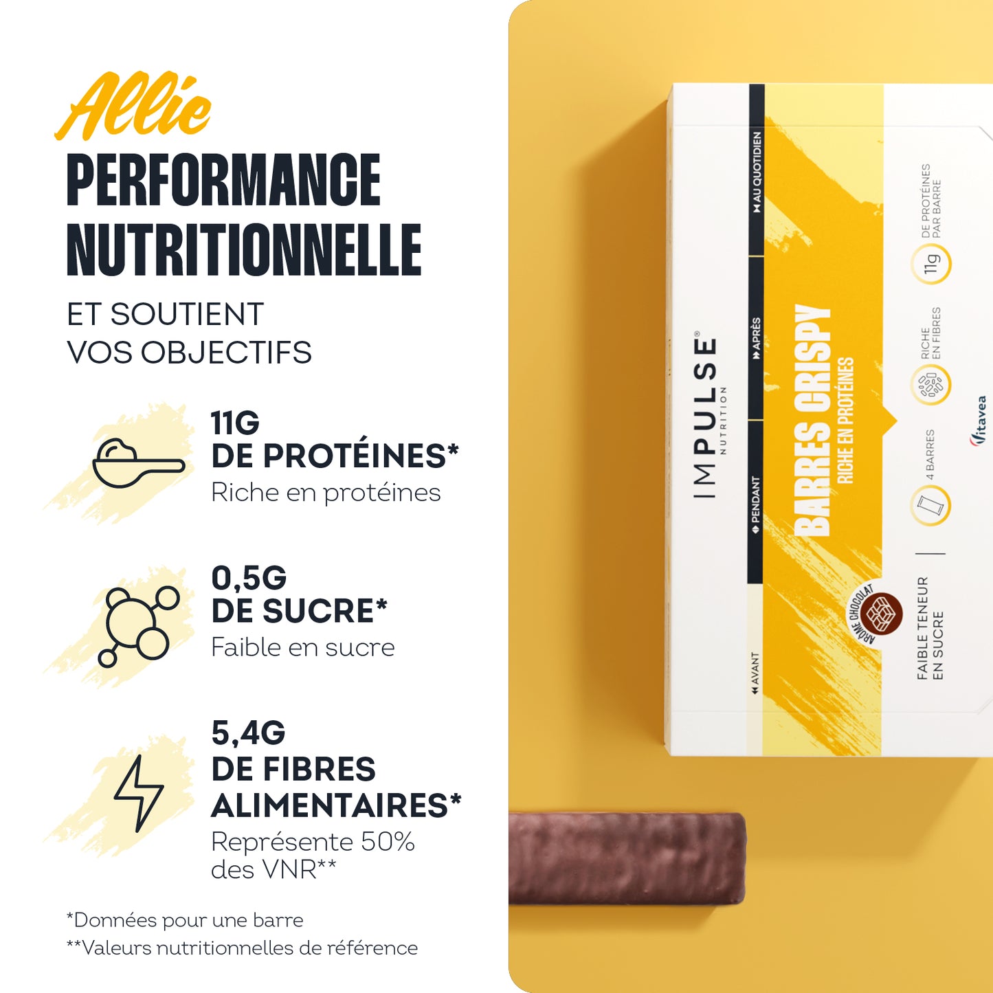Barre protéinée crispy saveur chocolat